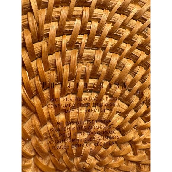 Pottery Barn Set of 4 Sea Shell Rimmed Rattan Charger Plates Beach Coastal 15” - Picture 7 of 8